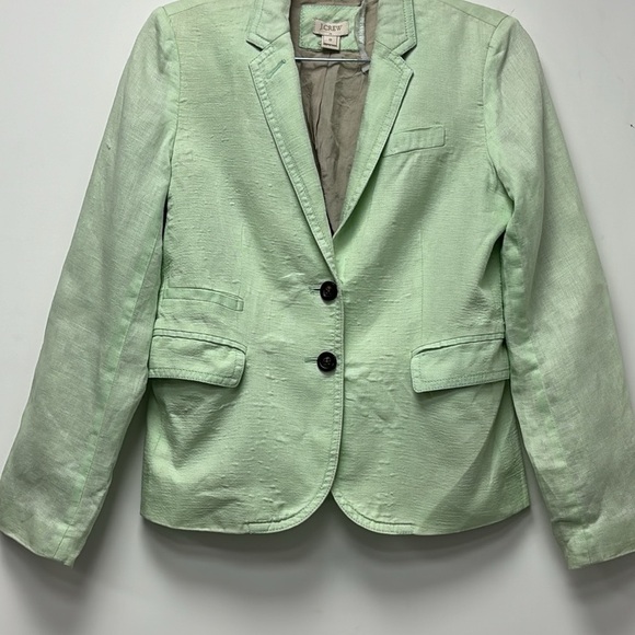 J. CREW lined linen jacket in mint green size 0 - Picture 3 of 13